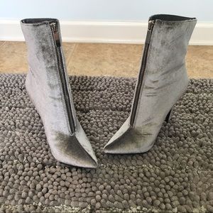 🚫Sold🚫 Zip Front Metallic Suede Booties